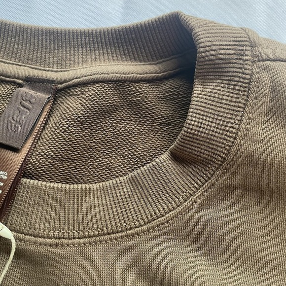 Skims Terry Fleece Relaxed Crewneck Sweater in Oxide Brown Tan Men's Size XL NWT - Picture 3 of 8